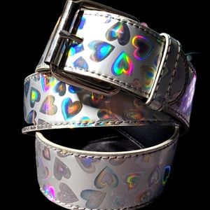 Multicolored Silver with Hearts Ladies Belt